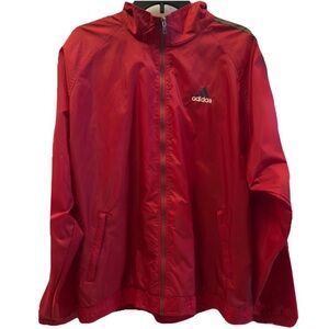 Adidas Windbreaker Jacket Hooded spring Large Chest 53” Excellent Condition